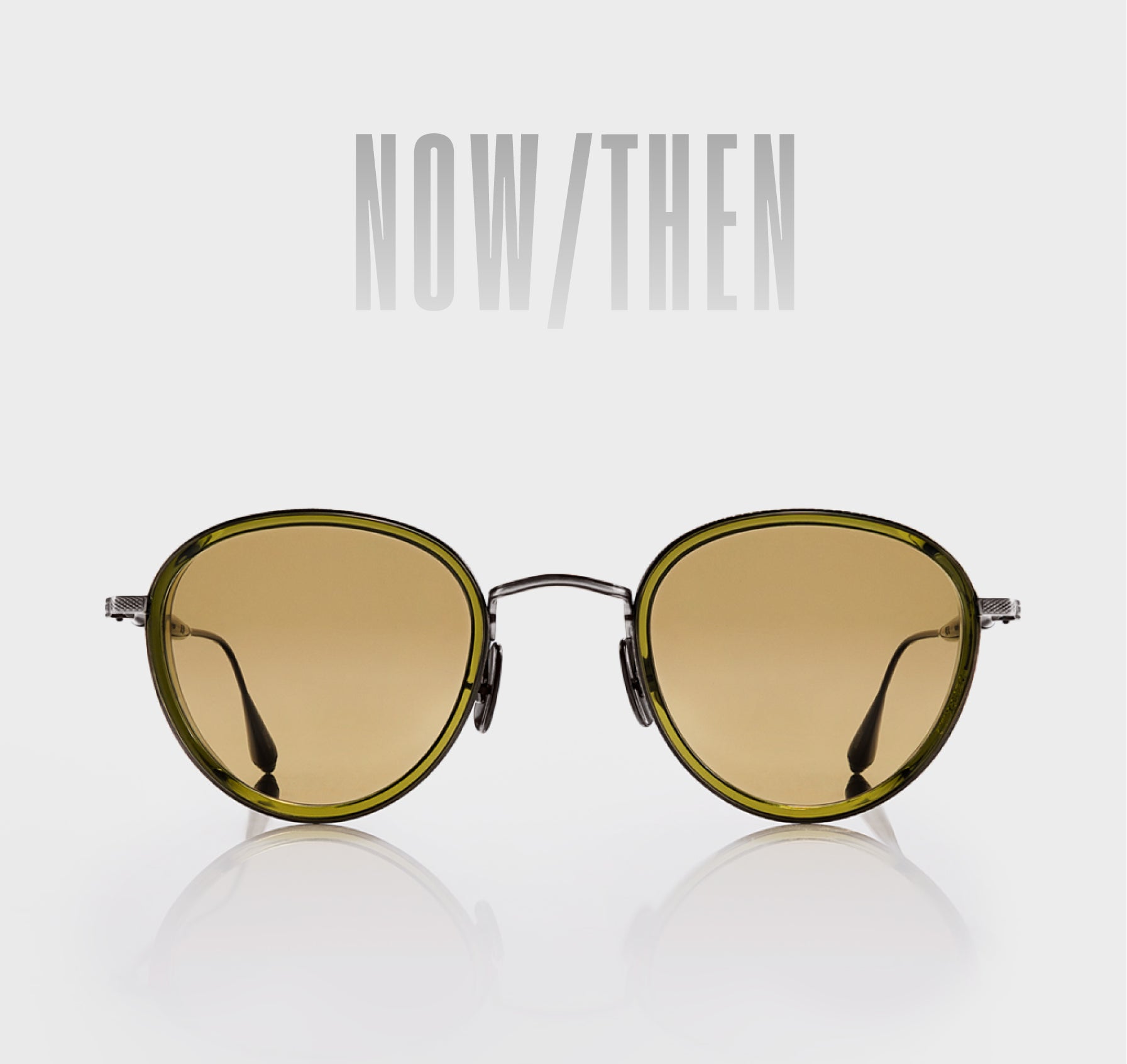 NOW/THEN : Antique Silver + Olive / Deep Chartreuse